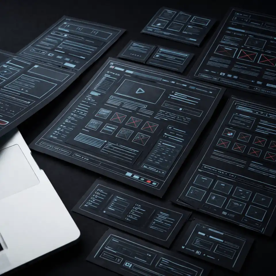 Wireframe-uri avansate și arhitectură digitală folosite în procesul AXIV Tech pentru proiecte web scalabile