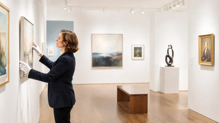 Curator de galerie verificând ultimele detalii înainte să-ți lansezi site-ul WordPress